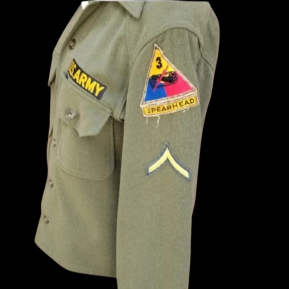 Vintage Army Green wool jacket.S-M - Picture 3 of 9